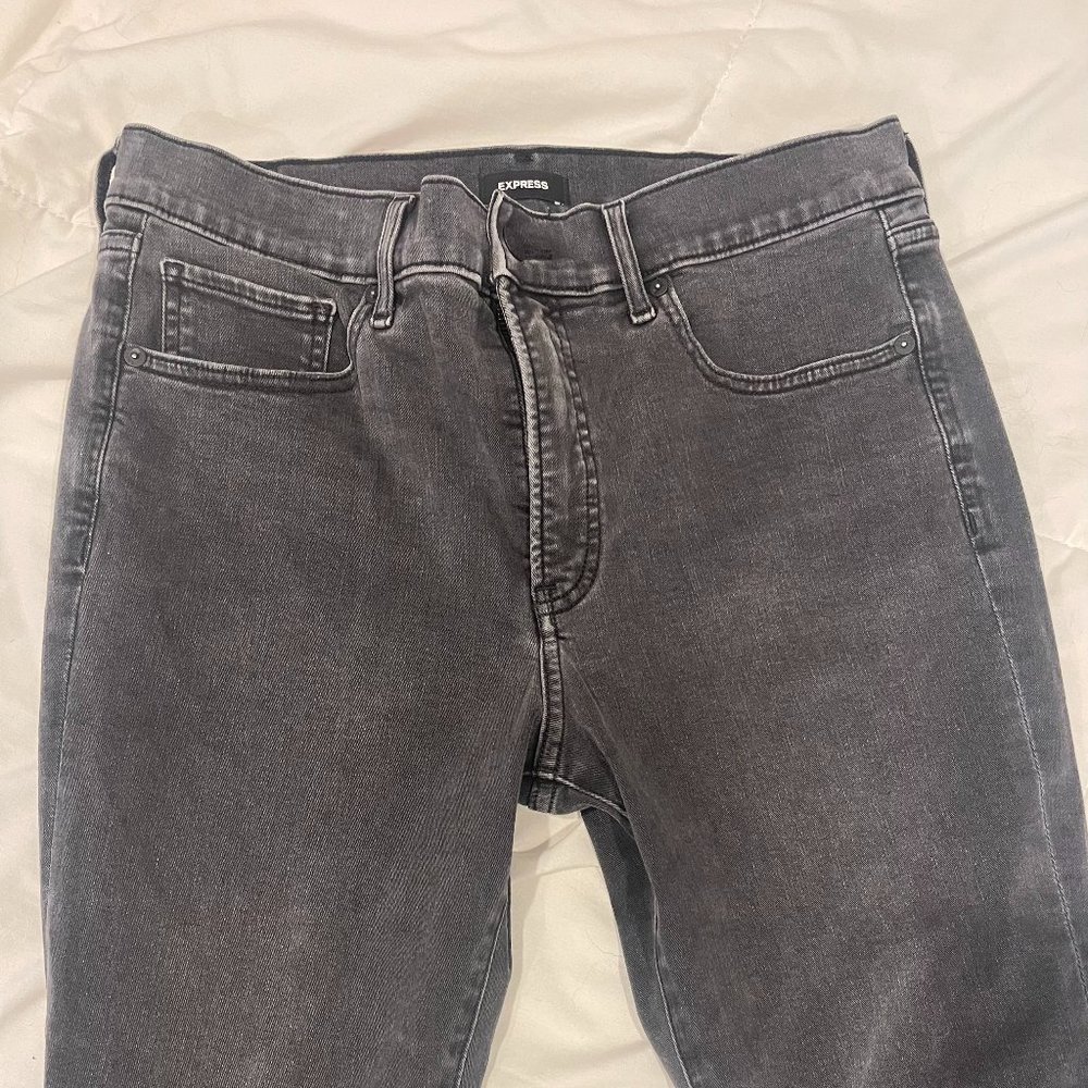 black faded express skinny jeans